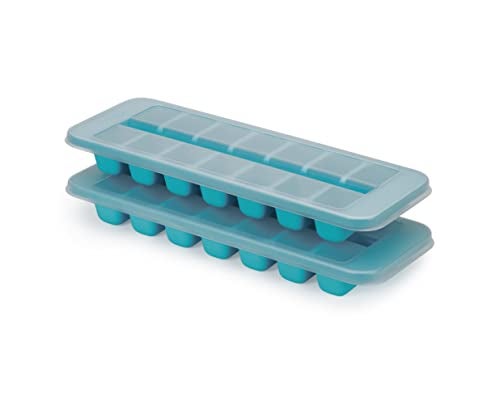 Joseph Joseph Flow Easyfill Icecube Tray with Lid Stackable Large 14 cube capacity 2pack Blue - Image 1