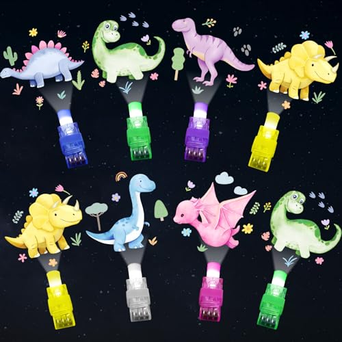 Oitnlaughter 36Pcs Pink Dinosaur LED Finger Lights Pink Dinosaurs Glow in the Dark Light Up Finger Lights Watercolor Dino Party Favors Dino Toys Bulk for Girls Birthday Goodie Bag Stuffer Gifts Classroom Prize - Image 1