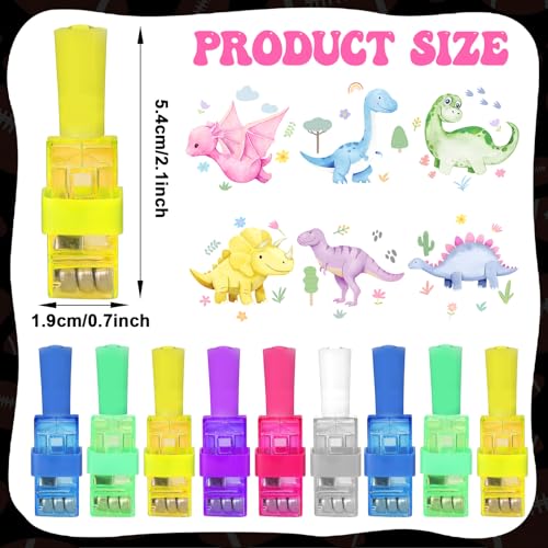Oitnlaughter 36Pcs Pink Dinosaur LED Finger Lights Pink Dinosaurs Glow in the Dark Light Up Finger Lights Watercolor Dino Party Favors Dino Toys Bulk for Girls Birthday Goodie Bag Stuffer Gifts Classroom Prize - Image 5