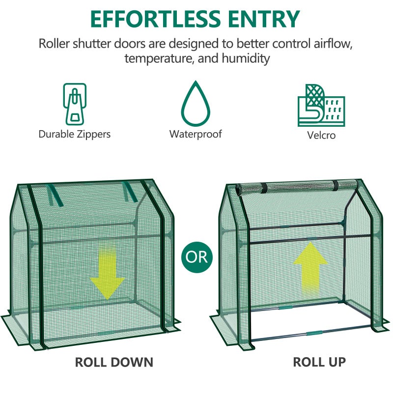 SUMGROW Mini Greenhouse Indoor, 36x19x34(H) Inches Tabletop Garden Nursery Plant Cover Tent with Humidity Domes for Home Gardening, Seedling Propagation and Germination, Green Cover - Image 4