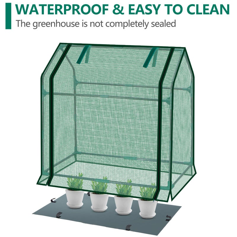 SUMGROW Mini Greenhouse Indoor, 36x19x34(H) Inches Tabletop Garden Nursery Plant Cover Tent with Humidity Domes for Home Gardening, Seedling Propagation and Germination, Green Cover - Image 3