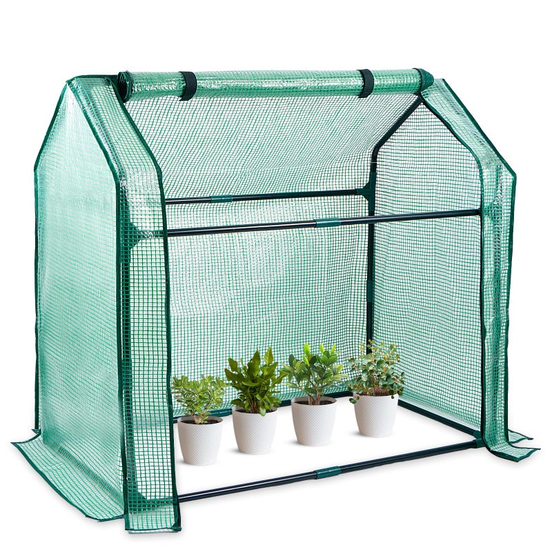 SUMGROW Mini Greenhouse Indoor, 36x19x34(H) Inches Tabletop Garden Nursery Plant Cover Tent with Humidity Domes for Home Gardening, Seedling Propagation and Germination, Green Cover - Image 1