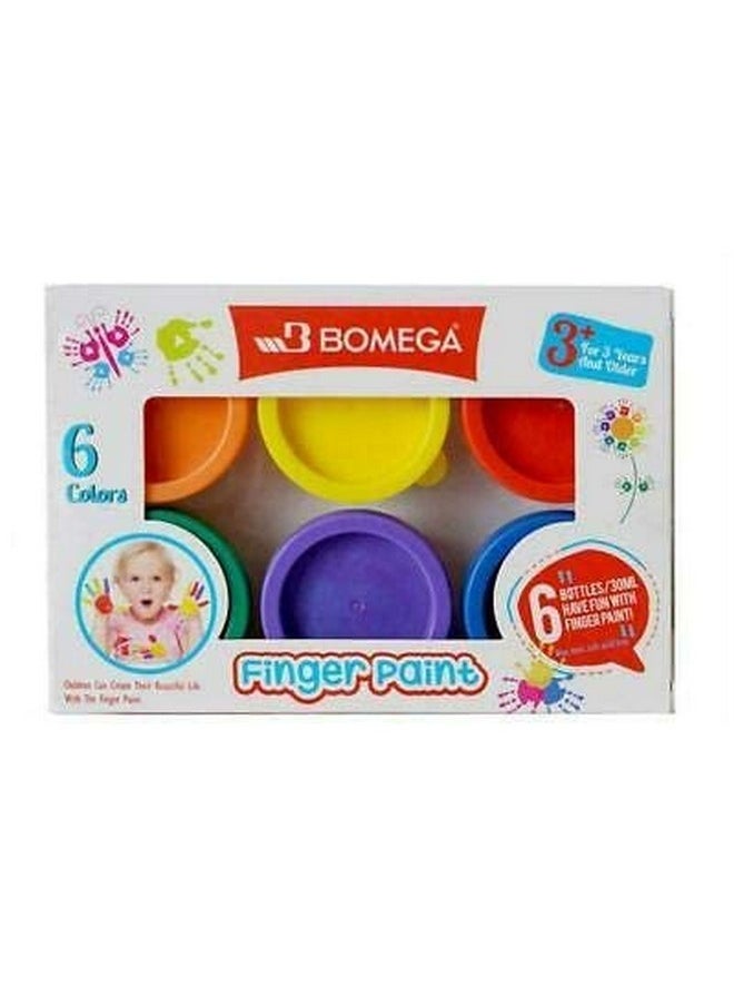 ArtBee ArtBee 6 Color Kids Finger Paint Washable Non-Toxic Finger-paint Art with Sponge Brushes (3)  - Image 3