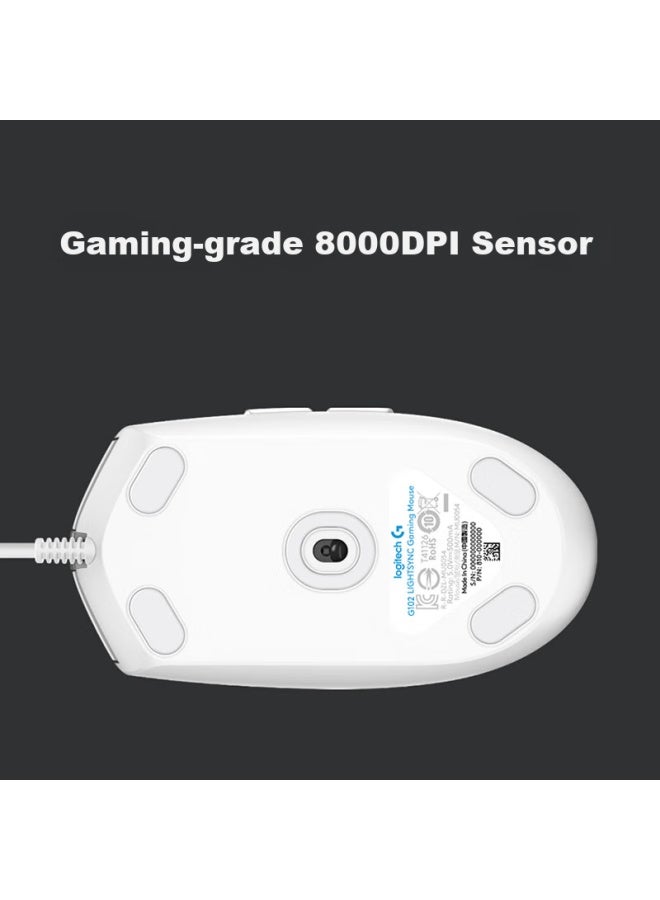 G Logitech G102 Gaming Mouse, White, Rgb Mouse, Pubg Mouse, Pubg, Lightweight Design, G102 Second Generation - Image 3