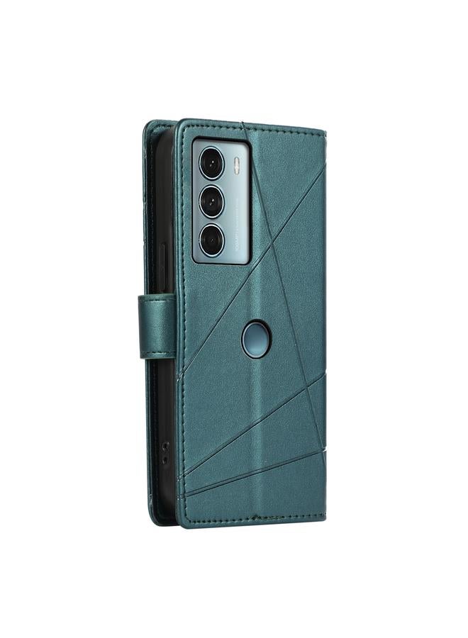 اس-توب جراب لهاتف Motorola Moto G200 5G مصنوع من جلد البولي يوريثان الأصلي ومزخرف بخطوط منقوش - Image 3