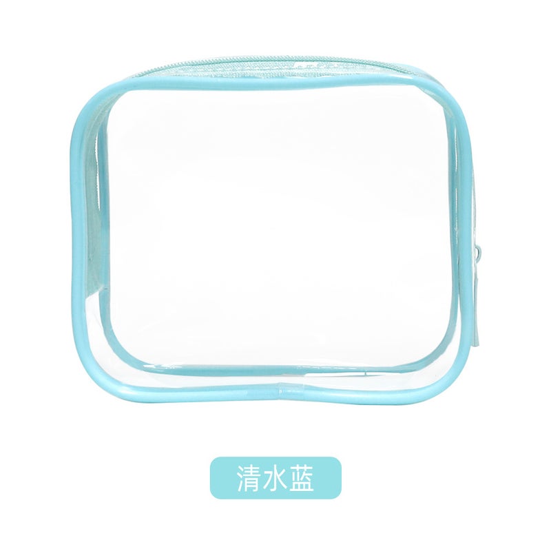 New cosmetic bag high-looking storage bag special large capacity waterproof travel storage bag transparent wash bag portable Clear Blue