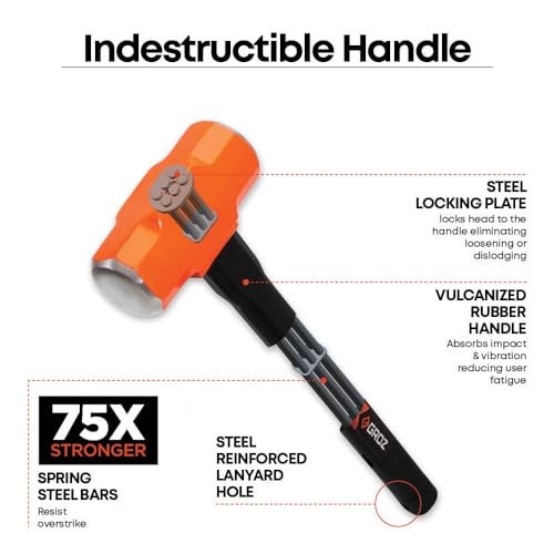 GROZ 1.8 Kg, 16" Club Hammer Indestructible Handle, Hammer Head 4 Lbs, Handle Length 16" | 1.18kg | CHID/4/16 - Image 2