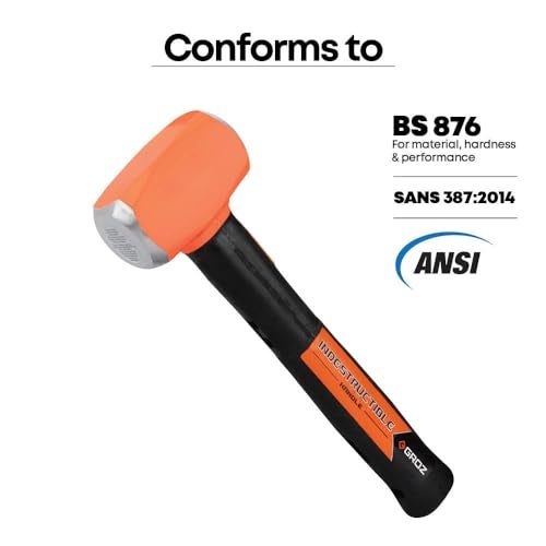 GROZ 1.8 Kg, 16" Club Hammer Indestructible Handle, Hammer Head 4 Lbs, Handle Length 16" | 1.18kg | CHID/4/16 - Image 4