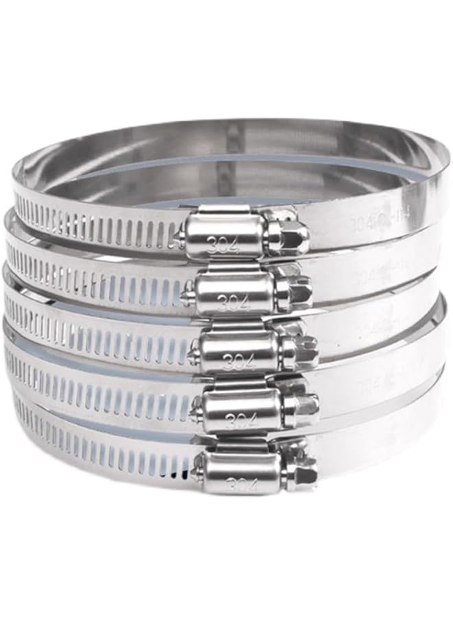 promass Hose Clamps Stainless Steel, Adjustable 38-57mm/1.5-2.2in,Worm Gear Hose Clamp,for Assorted Plumbing, Automotive, and Mechanical Applications Securing Hose Connections(5pcs)