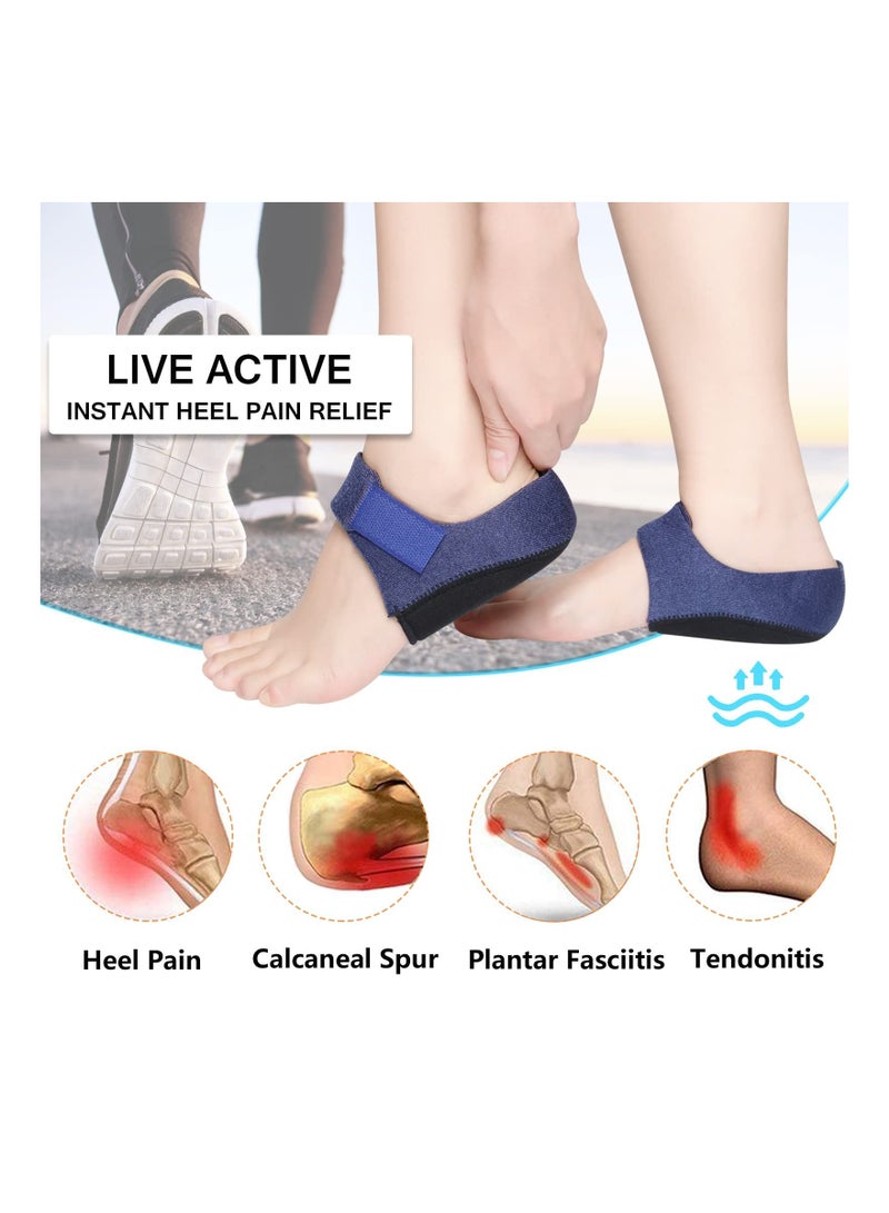 Heel Protectors Cups Sleeve 4PCS Plantar Fasciitis Socks with Arch Support Ankle Brace Pain Cracked Achilles Tendinitis Blisters Gel Cushion Pads for Men Women - Image 2