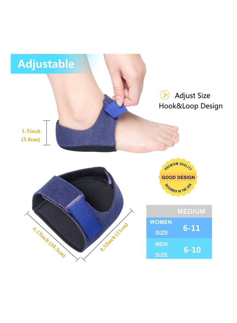 Heel Protectors Cups Sleeve 4PCS Plantar Fasciitis Socks with Arch Support Ankle Brace Pain Cracked Achilles Tendinitis Blisters Gel Cushion Pads for Men Women - Image 3