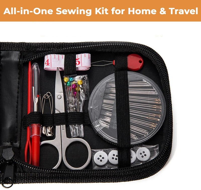 PANCA 76 Sewing Kit, Portable Sewing kit Box Sewing Supplies Accessories with 12 Pcs Thread Spools, Scissors, Thread Needles,Tape Measure for DIY, Adults,Beginners,Emergency,Travel,Home - Image 3