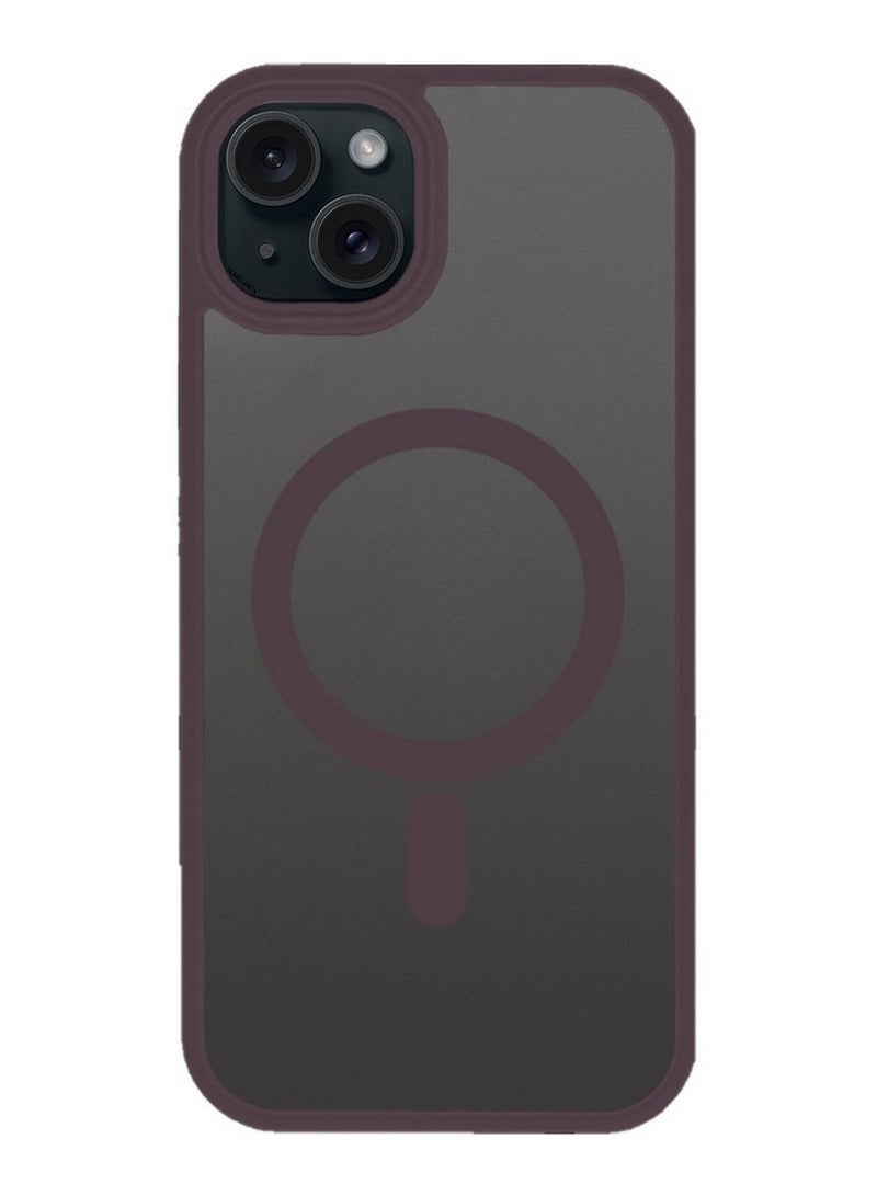 CATANES Magnetic Slim Protective Case for iPhone 15 - with Wireless Charging Support - Marlot - Image 4