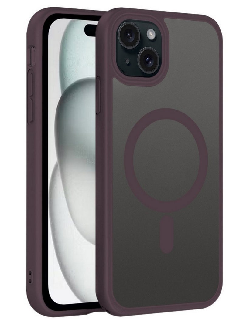 CATANES Magnetic Slim Protective Case for iPhone 15 - with Wireless Charging Support - Marlot - Image 3