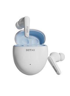 BETMI BETMI - True Wireless Earbuds - In-Ear Bluetooth5.4 Headphones, IPX5 Waterproof TWS With Dual Mic For Sport, Light-Weight Earphones For Android iOS/iPhone - White-Blue  - Image 1