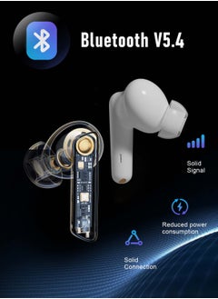 BETMI BETMI - True Wireless Earbuds - In-Ear Bluetooth5.4 Headphones, IPX5 Waterproof TWS With Dual Mic For Sport, Light-Weight Earphones For Android iOS/iPhone - White-Blue  - Image 2