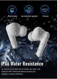 BETMI BETMI - True Wireless Earbuds - In-Ear Bluetooth5.4 Headphones, IPX5 Waterproof TWS With Dual Mic For Sport, Light-Weight Earphones For Android iOS/iPhone - White-Blue  - Image 5