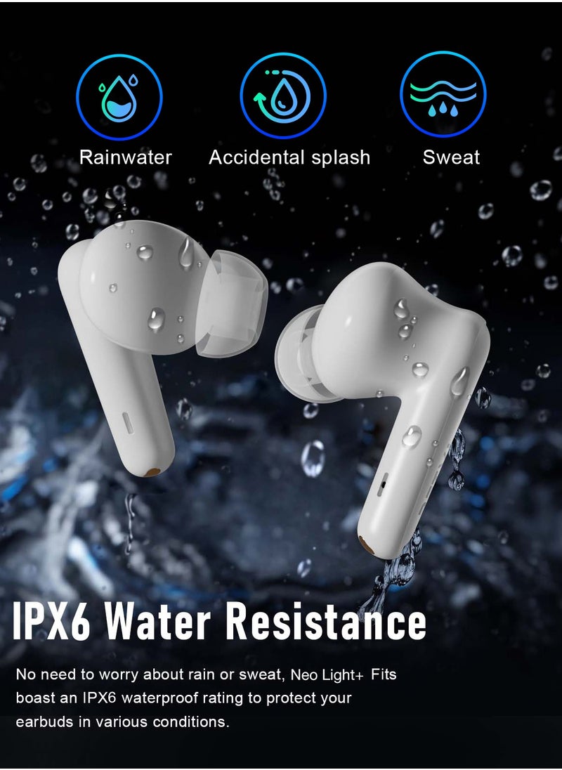 BETMI - BETMI - True Wireless Earbuds - In-Ear Bluetooth5.4 Headphones, IPX5 Waterproof TWS With Dual Mic For Sport, Light-Weight Earphones For Android iOS/iPhone - White-Blue - Image 1