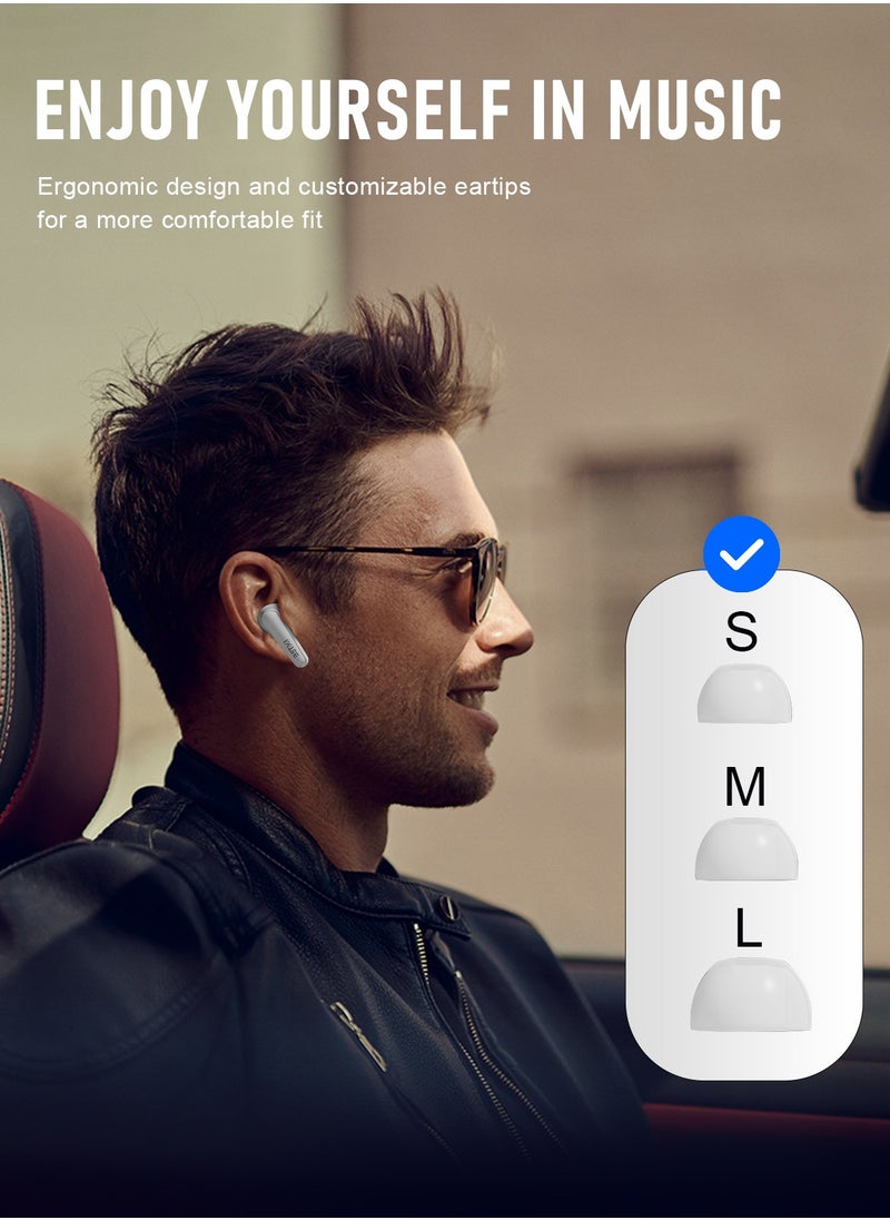 BETMI - BETMI - True Wireless Earbuds - In-Ear Bluetooth5.4 Headphones, IPX5 Waterproof TWS With Dual Mic For Sport, Light-Weight Earphones For Android iOS/iPhone - White-Blue - Image 1
