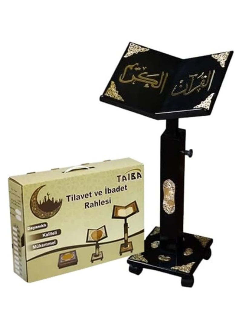 REBENUO Holy Quran holder Turkish wood decorated large size black color - Image 1