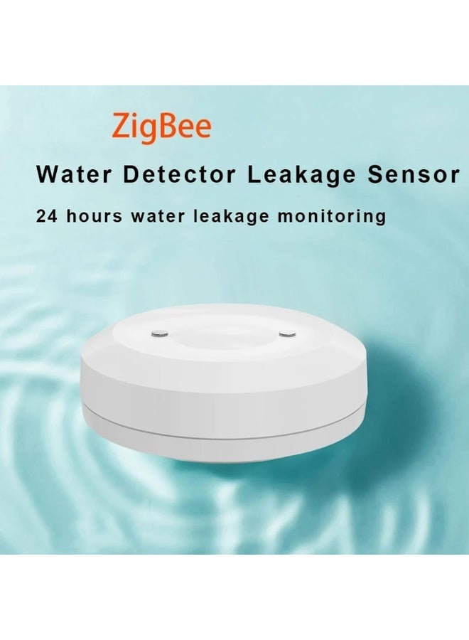 melfi Water Leak Sensor Monitor, Zigbee Gateway Wireless Water Leakage Detector With App Notifications, Flood Detection For Smart Home, Water Alarm For Kitchen Bathroom, Requires Zigbee Gateway/Hub  - Image 2