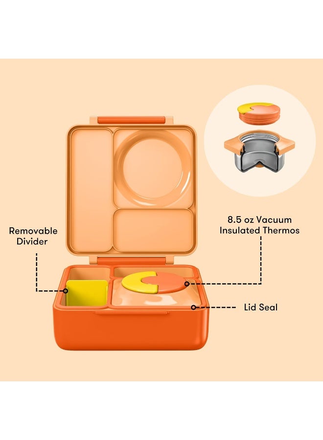 OMIE صندوق غداء أومي بوكس للأطفال، وعاء من الفولاذ المقاوم للصدأ، 250 مل، (برتقالي زهور الخشخاش) - Image 2