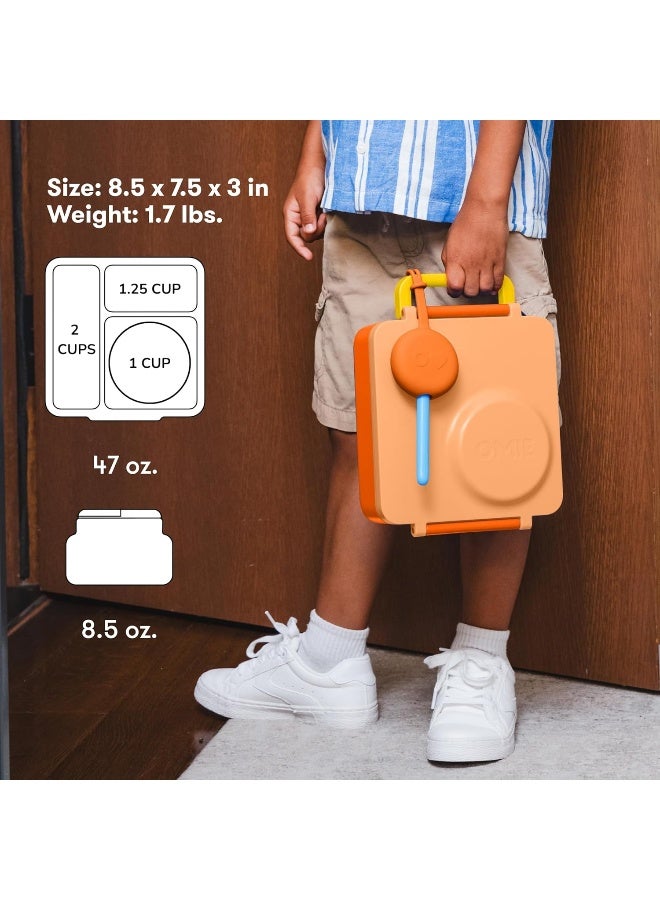 OMIE صندوق غداء أومي بوكس للأطفال، وعاء من الفولاذ المقاوم للصدأ، 250 مل، (برتقالي زهور الخشخاش) - Image 4