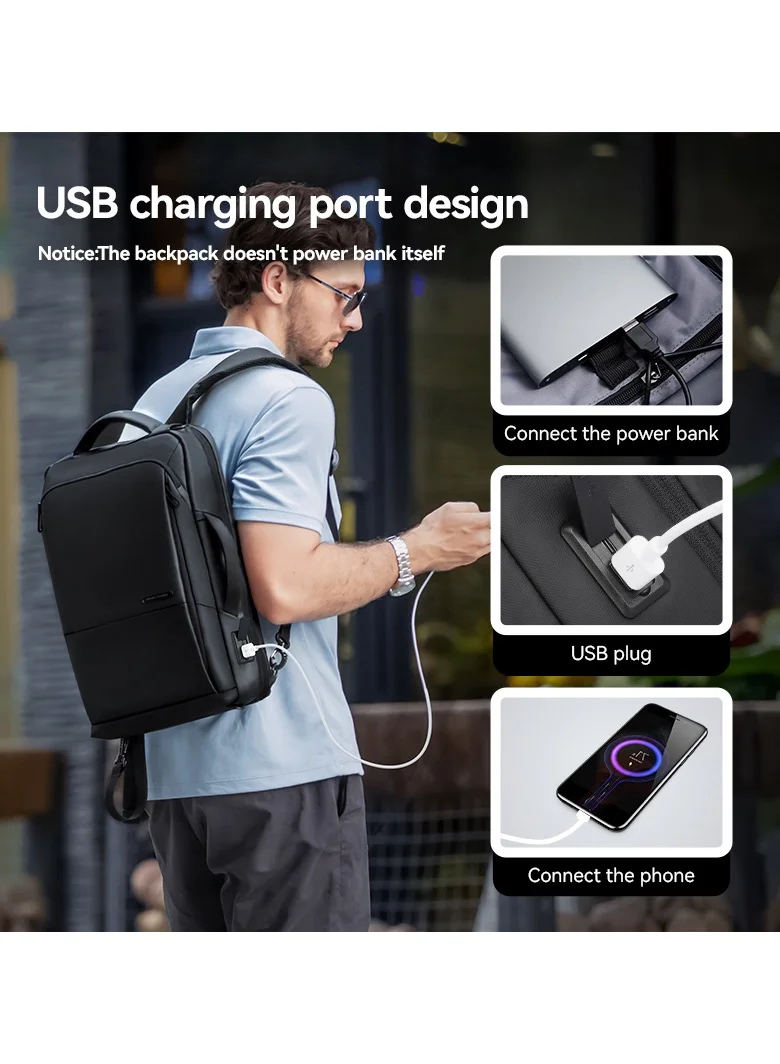 MARK RYDEN Markryden 9533 Slim 15.6 inch Laptop Backpack 3in1 with USB Charging Port Water-Resistant