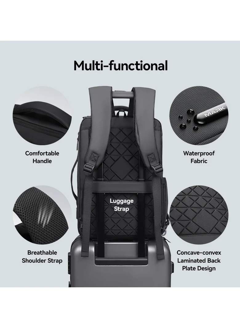 MARK RYDEN Markryden 9533 Slim 15.6 inch Laptop Backpack 3in1 with USB Charging Port Water-Resistant