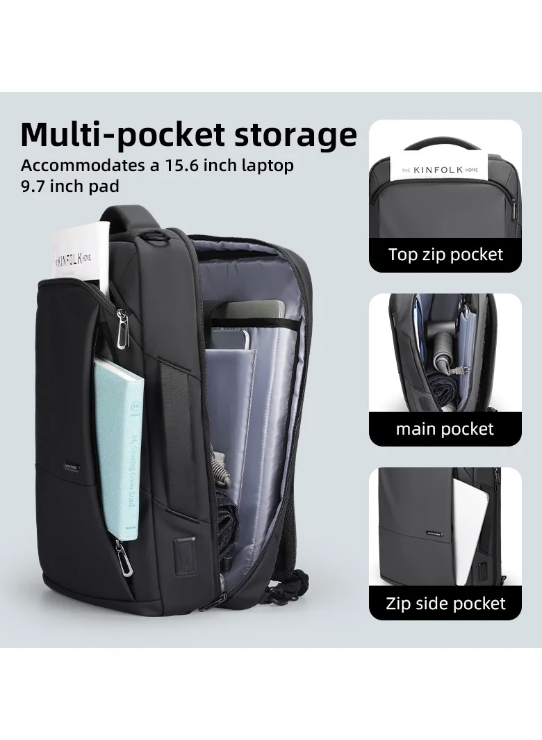 MARK RYDEN Markryden 9533 Slim 15.6 inch Laptop Backpack 3in1 with USB Charging Port Water-Resistant
