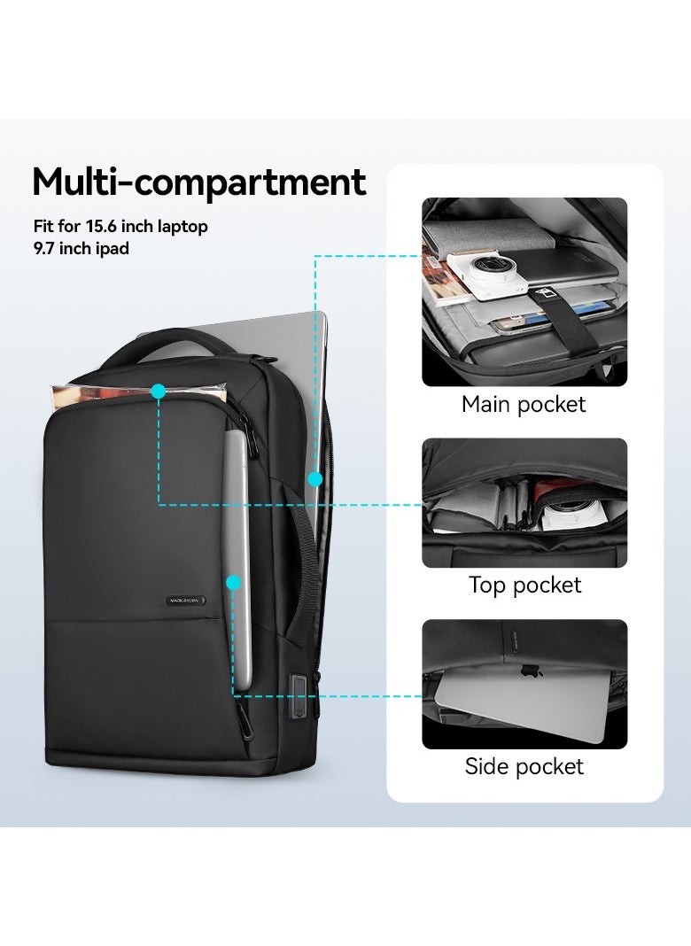 MARK RYDEN - Markryden 9533 Slim 15.6 inch Laptop Backpack 3in1 with USB Charging Port Water-Resistant - Image 1