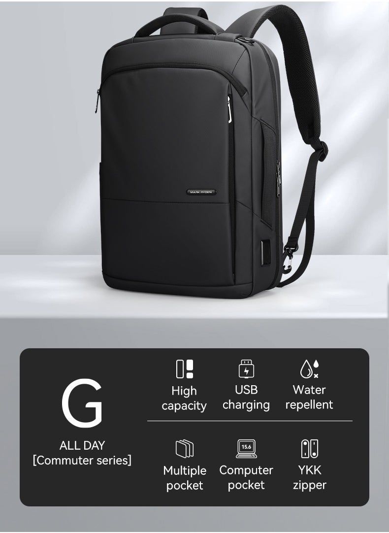 MARK RYDEN - Markryden 9533 Slim 15.6 inch Laptop Backpack 3in1 with USB Charging Port Water-Resistant - Image 1