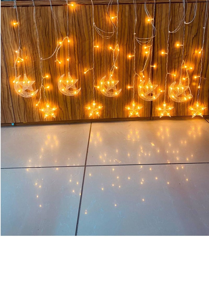 Star Moon Lamp Fairy Curtain String Lights Garland Christmas Lights Decor for Room Home Wedding Party Window Decor mosqueS - Image 1