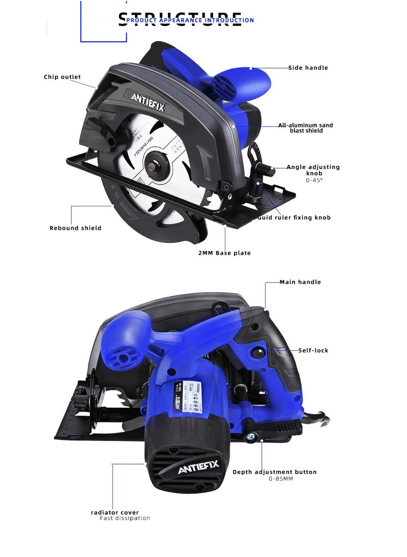 ANTIEFIX 235MM Industrial Cutting Machines Electric Circular Saw For Wood ANTIEFIX TCS02-  - Image 4
