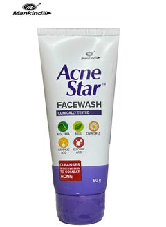 Mankind Acnestar Medicated Anti-Acne Face Wash With Salicylic and Glycolic Acid - 50 g  - Image 1