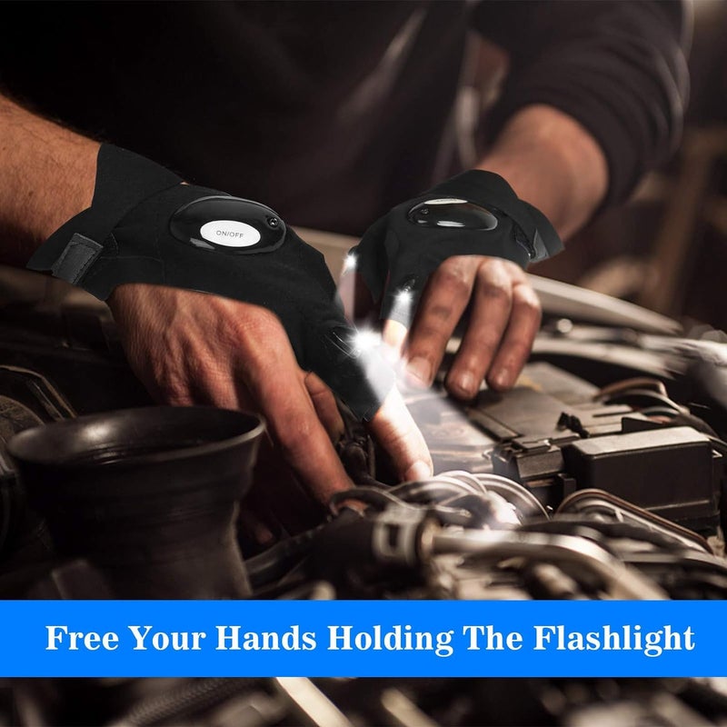 SHREVI Shrevi LED Flashlights Gloves Flashlight Glove Tool Cool Gadgets Gifts for Men Perfect for Handyman Camping FishingRepair for Men  - Image 2