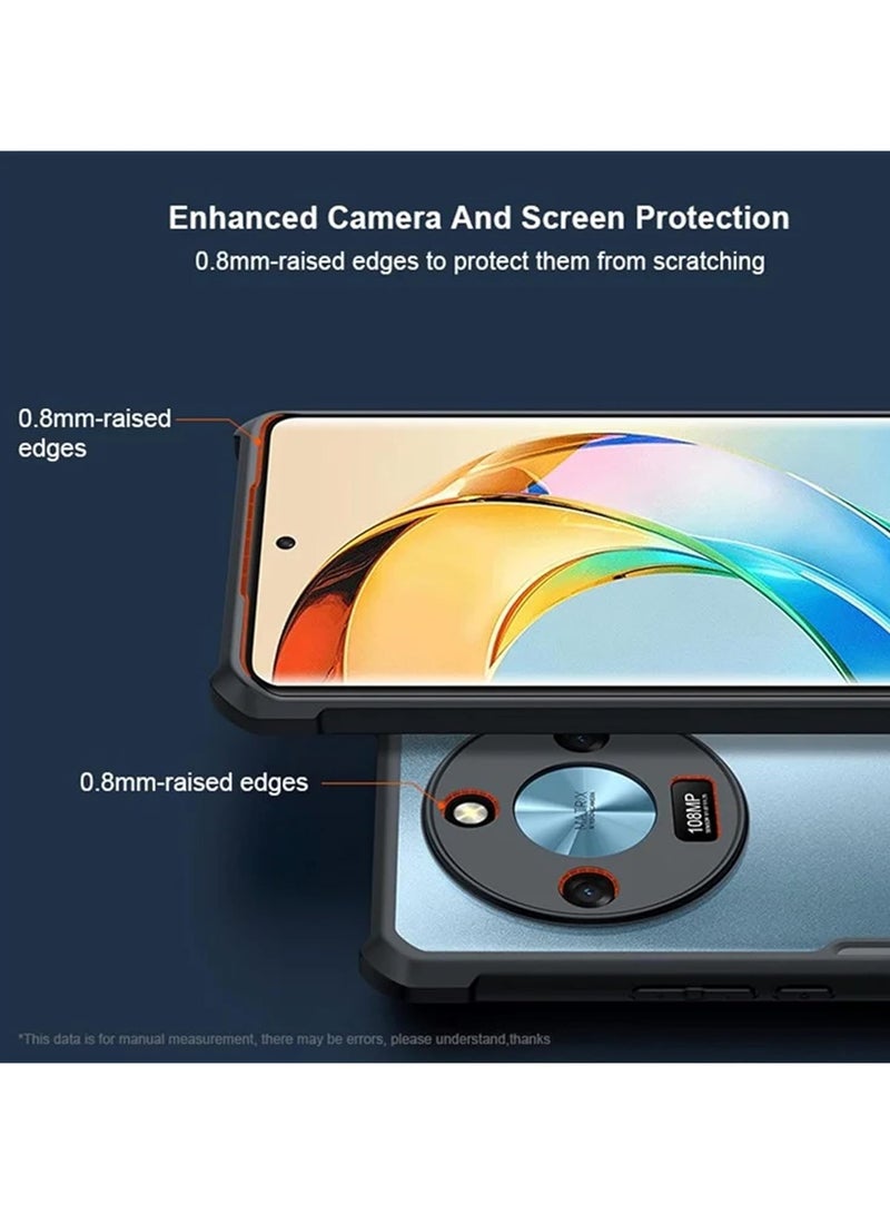 Honor X9b 5G Clear Hard PC Back Cover Case with Shockproof Premium TPU Black Border 360 Degree Impact Resistant Camera lens Protection Transparent Cover For Honor X9b 5G - Image 2
