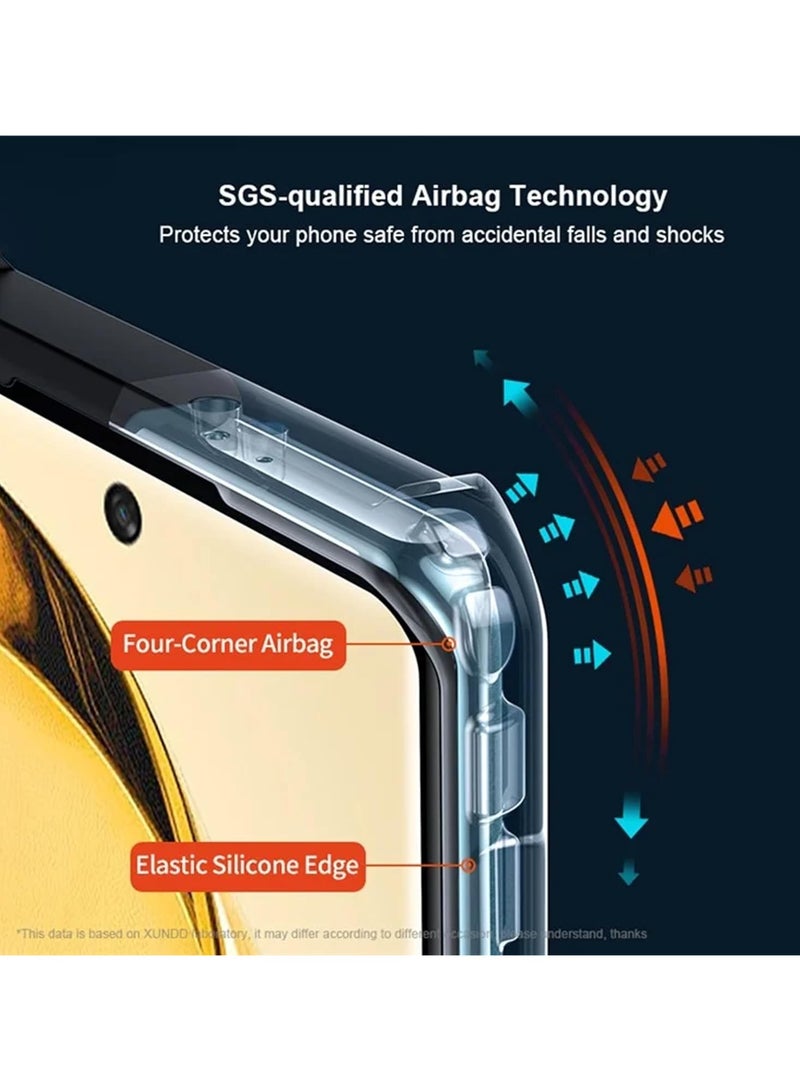 Honor X9b 5G Clear Hard PC Back Cover Case with Shockproof Premium TPU Black Border 360 Degree Impact Resistant Camera lens Protection Transparent Cover For Honor X9b 5G - Image 4