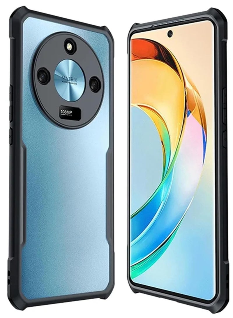 Honor X9b 5G Clear Hard PC Back Cover Case with Shockproof Premium TPU Black Border 360 Degree Impact Resistant Camera lens Protection Transparent Cover For Honor X9b 5G - Image 1