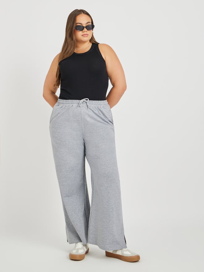 Styli Plus Size Wide Leg Joggers with Drawstring - Image 1