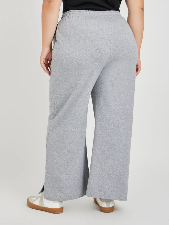 Styli Styli Plus Size Wide Leg Joggers with Drawstring