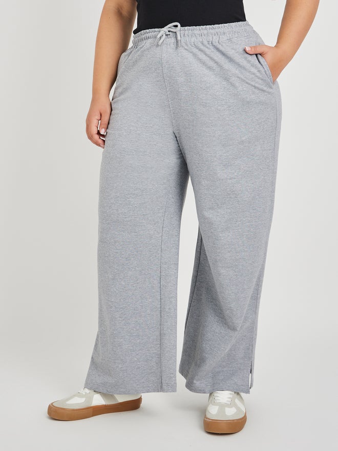 Styli Plus Size Wide Leg Joggers with Drawstring - Image 2