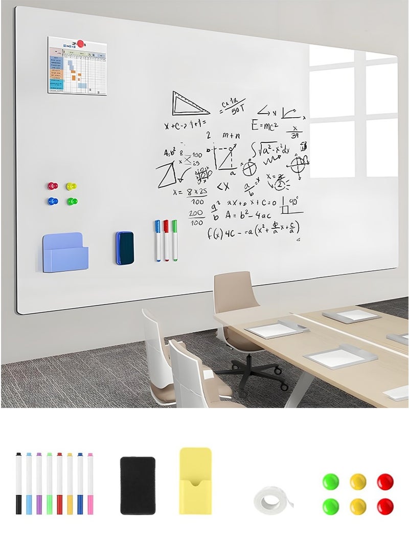 TAPIT Large Removable Magnetic Soft Whiteboard Wall Sticker - Dry Erase Kids Drawing Wall for Home, PVE Office Message Display Board (120x200cm) - Image 1