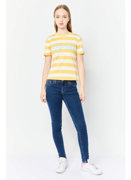 ESPRIT Women Crew Neck Short Sleeve Stripe T-Shirt, Multicolor  - Image 2