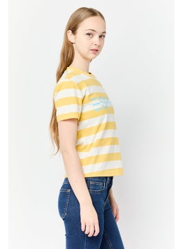 ESPRIT Women Crew Neck Short Sleeve Stripe T-Shirt, Multicolor  - Image 3