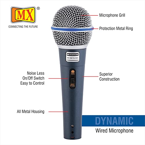 MX beta 58a Microphone Dynamic Cardioid XLR Cable Unidirectional Microphone for Solo Vocals mic for Karaoke Singing mic Speech Recording - Image 2