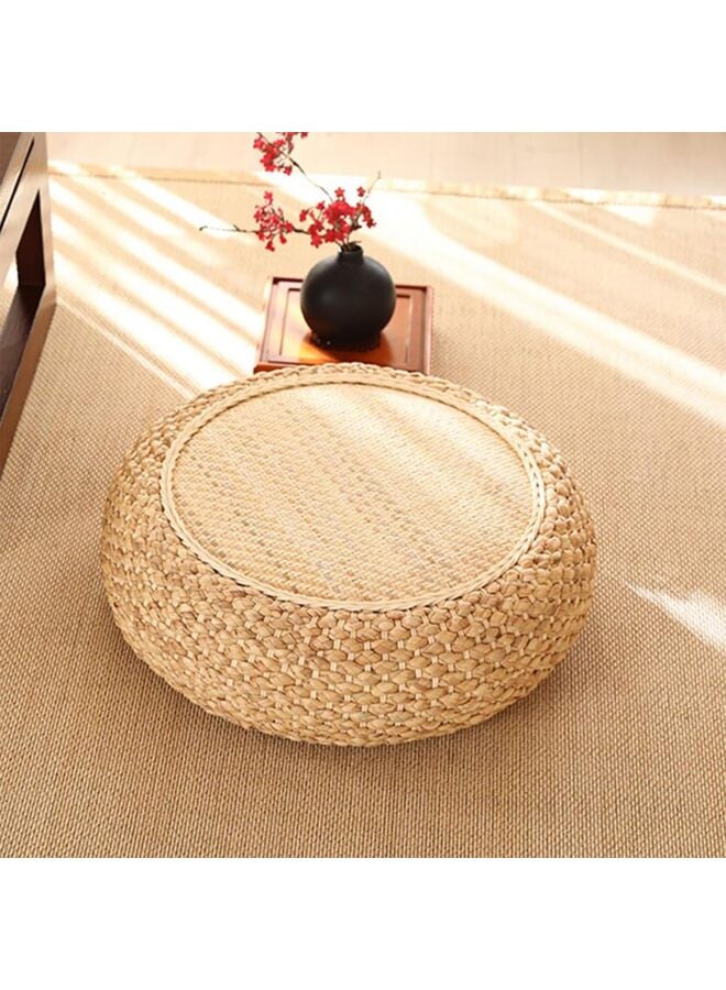 وسادة مقعد دائرية منسوجة من القش، وسادة نزهة خارجية مصنوعة يدويًا من القش، وسادة مقعد من التاتامي قابلة للتهوية من الجوت، مسند قدم عثماني دائري مضفر منسوج للاستخدام الداخلي والخارجي، 19.5 بوصة × 6.7 بوصة - Image 4