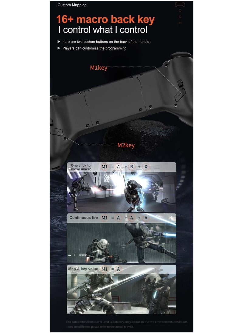 Professional Stretch Gamepad Gamwing JK03 Bluetooth Gaming Controller compatible with Android iOS PC Switch with Hall Joysticks Precidion Trigger Vibration Motor