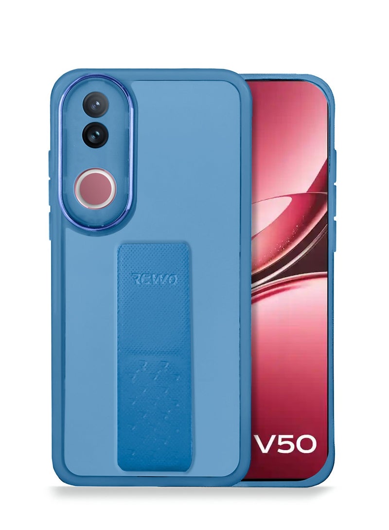 دبليو تيك vivo V50 5G 2025 غطاء جراب هاتف مدرع مقاوم للصدمات غير لامع شفاف للصدمات - أزرق - Image 1