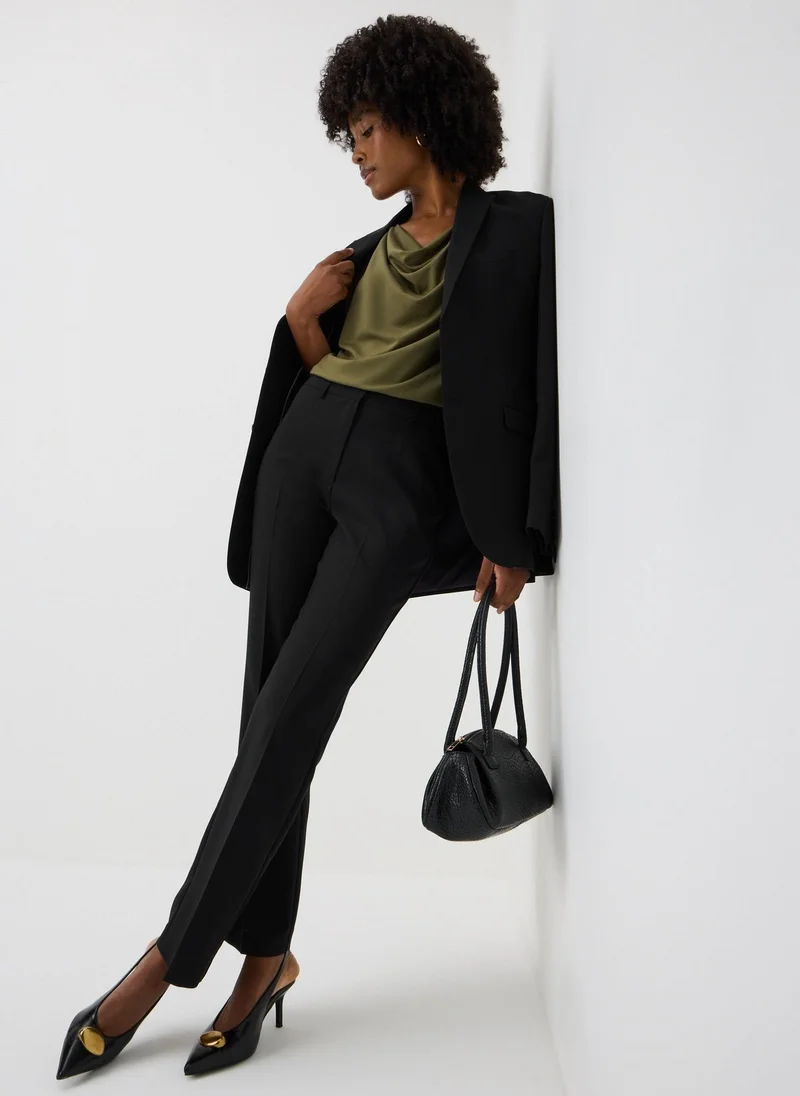 Matalan Black Straight Fit Trousers